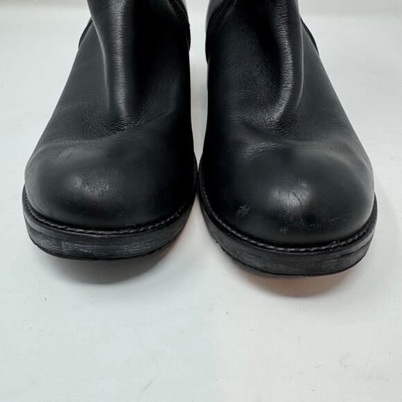 NAOT Black Leather Moto Boots Womens 39 8 Zip Up Biker Goth Grunge Y2K Gothic - Picture 3 of 11